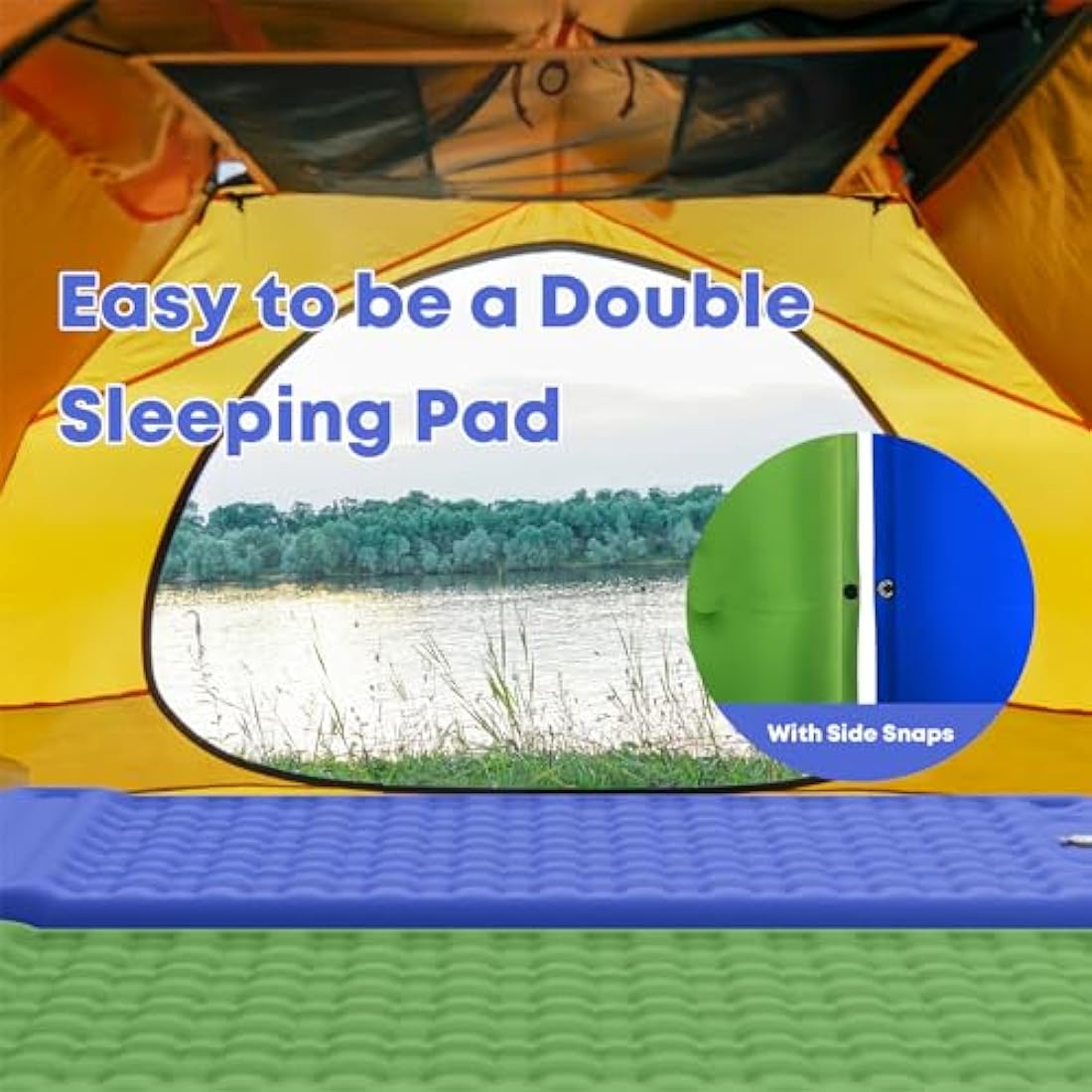 MAMBAKOTR Camping Air Bed 12-15CM Extra Thick, Reinforced Support Structure with Built-in Foot Pump and Pillow Portable Camping Sleeping Mat Air Mattress for Tent Backpacking Hiking Travel