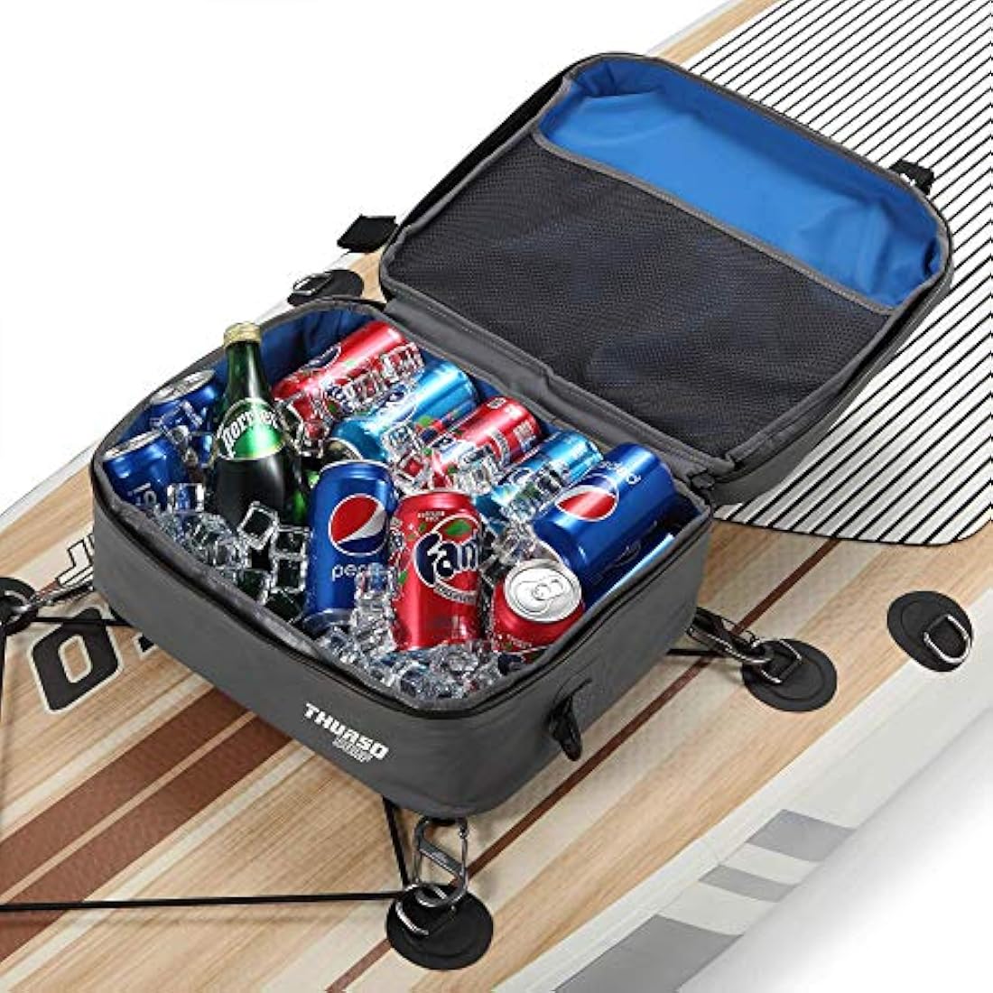 THURSO SURF Waterproof Paddle Board Cooler Bag Paddle Board Accessories SUP Deck Bag Multi-functional Durable PVC Material Mesh Top Pocket Portable Premium Insulated Spacious 20 Can