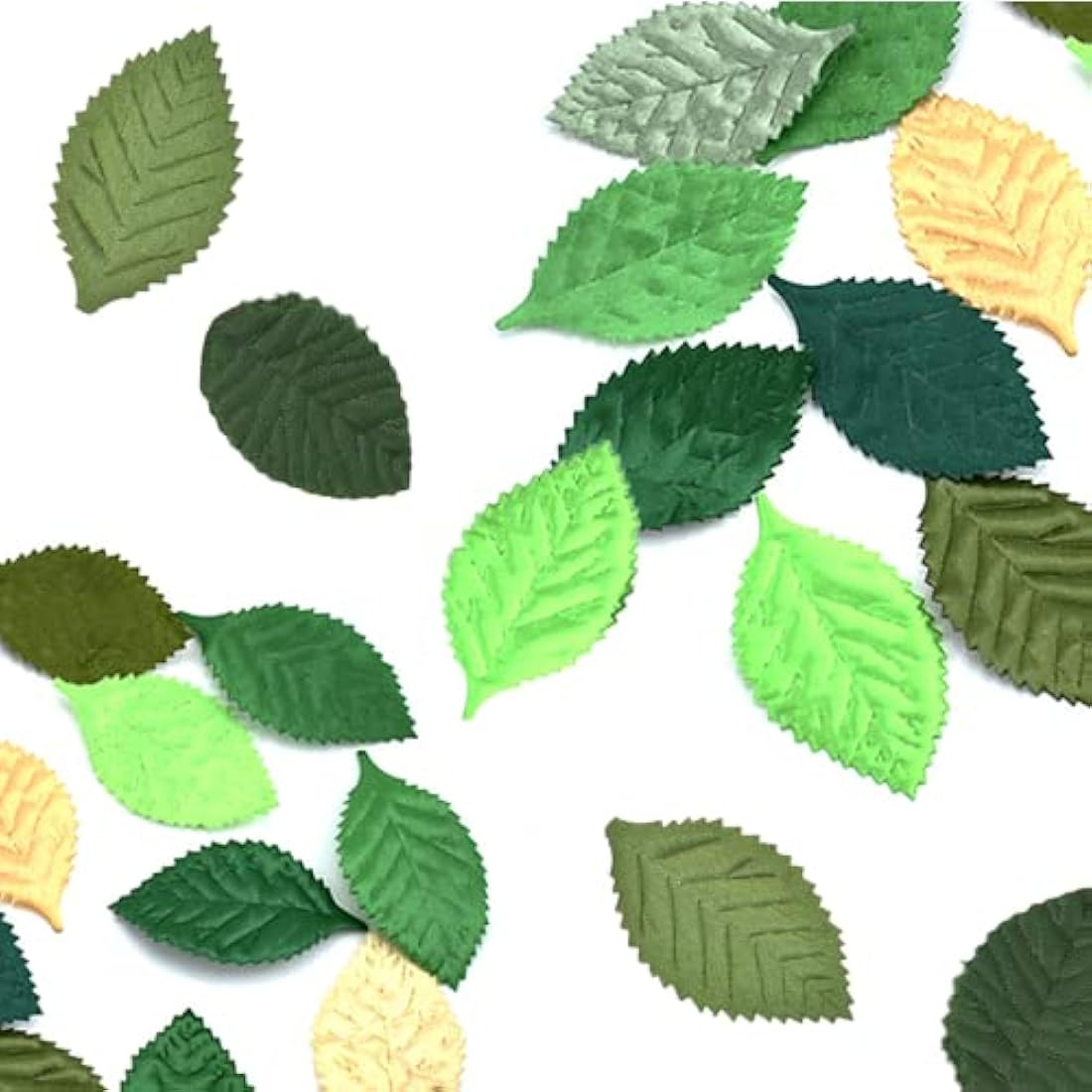 Raiflager 100 PCS Artificial Silk Leaves Green Artificial Floral Leaves Artificial Leaves for Crafts Scrapbooking Floral Arrangements Wedding Garland Party Decorations (Green)
