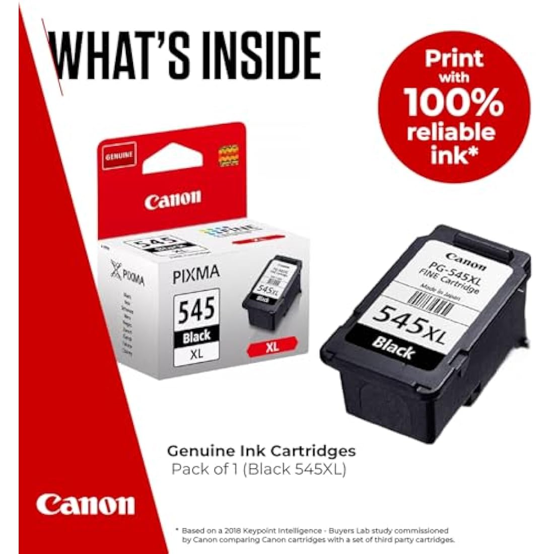 Canon Ink - PG-545XL High Yield Genuine Black Printer Ink Cartridge - Prints Up to 400 A4 Pages (1 x Cartridge)