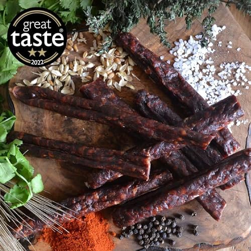 The Biltong Man | Tasty Traditional Droëwors Sticks | High Protein Beef Snack | (1kg (Pack Of 2)