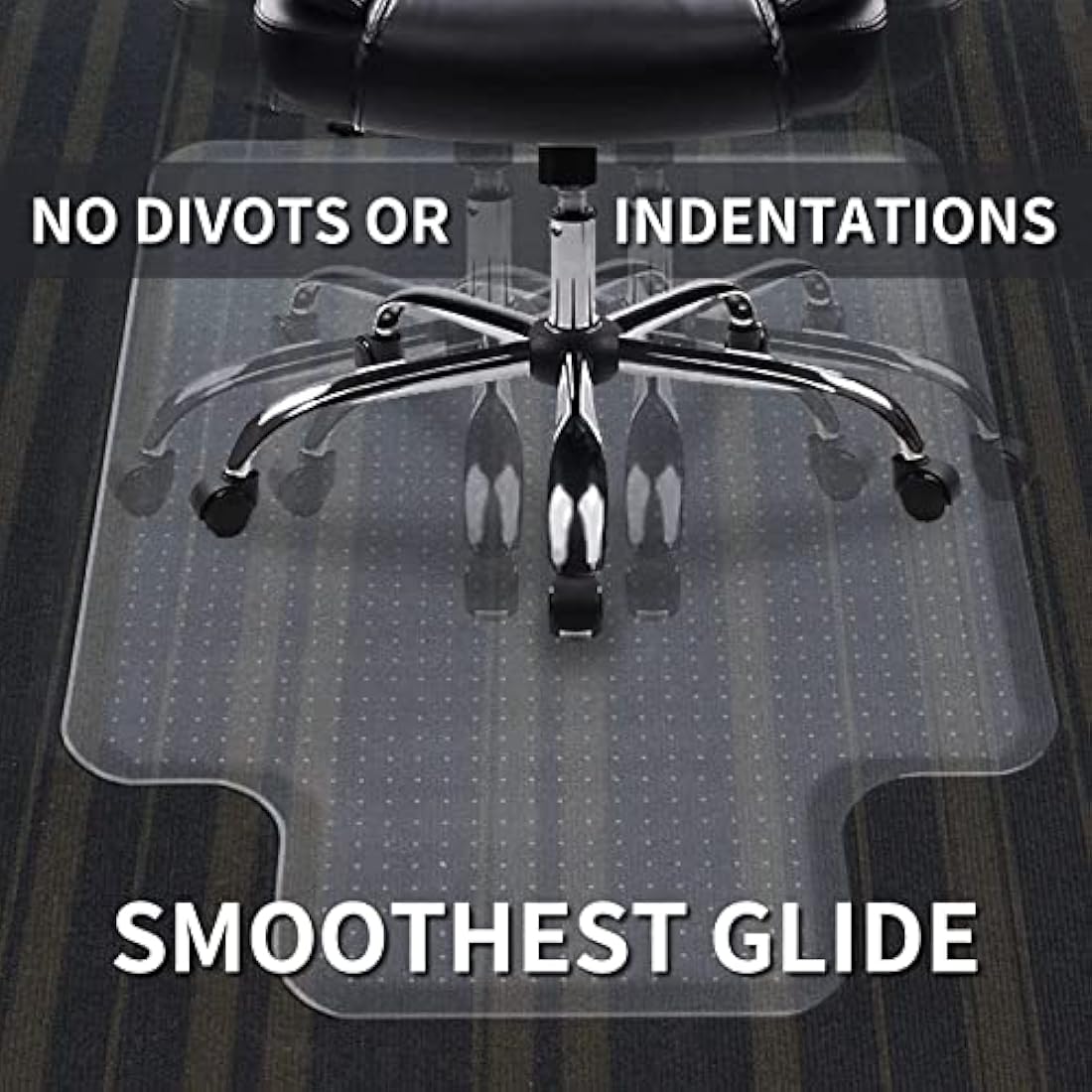 SHAREWIN Office Chair Mat for Carpeted Floors, 120x90 cm with Lip Heavy Duty Anti-Slip for Low/Medium Pile Carpet Protector Rug, Easy Clean