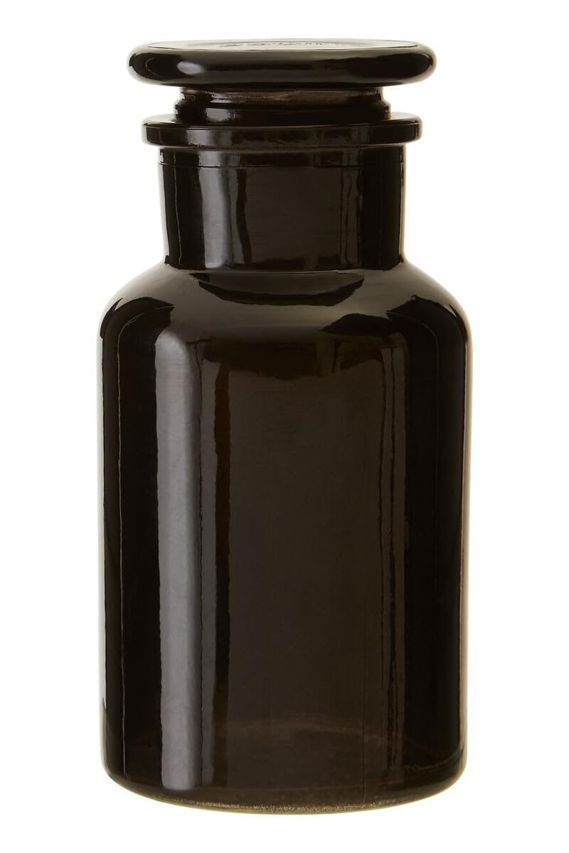 Premier Housewares Retro Black Glass Reagent Bottle Black Glass Container For Storage Bathroom Accessory For Everyday Use 250ml Capacity