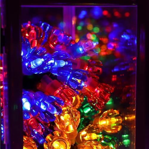 Christmas Concepts® 300 30m/98ft Retro Multi Coloured LED Petal Lights with 8 Function Controller – Indoor/Outdoor – Energy Efficient A++ - Christmas Lights