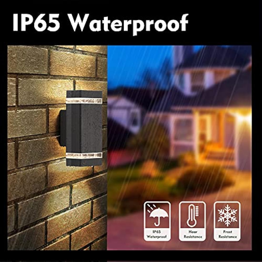 CELAVY Outdoor Wall Lights Mains Powered, Up Down Outside Wall Lights IP65 Waterproof, Porch Light Front Door Lamp Modern Aluminium GU10, External LED Lighting Sconce Wall Mounted for House, Grey