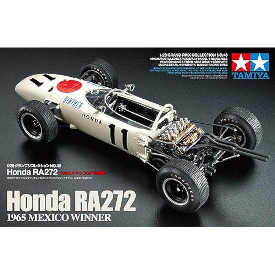 TAMIYA 20043-000 Fahrzeug 20043 1:20 Honda RA272-Faithful Replica, Building, Plastic, Crafts, Hobby, Model Kit, Assembly, Unpainted, Unvarnished, Mittel