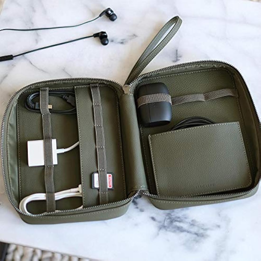 Stackers Olive Green Cable Tidy Bag