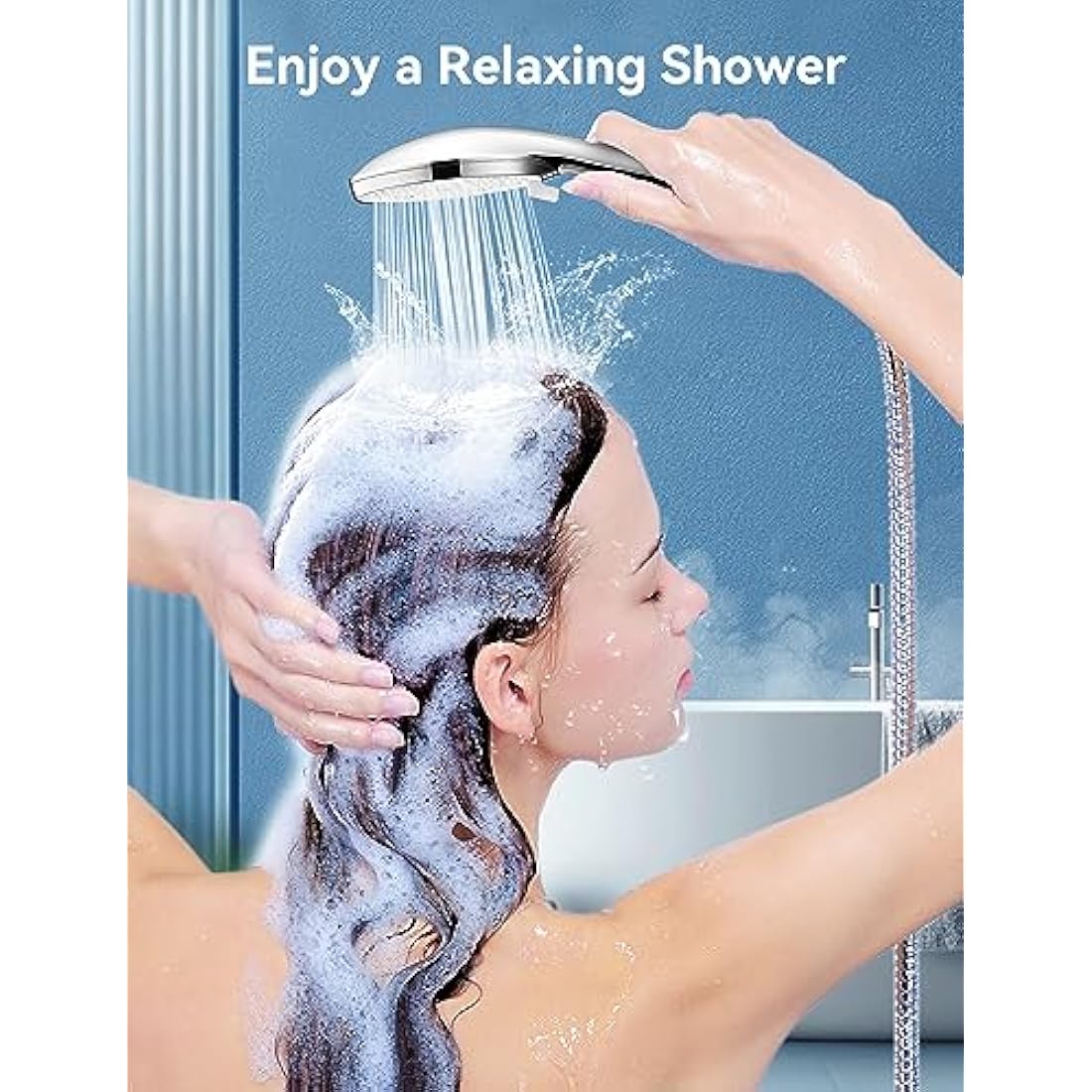 Magichome Shower Head and Hose 2M, Shower Head High Pressure with 5 Modes, Universal Handheld Showerhead to Increase Pressure