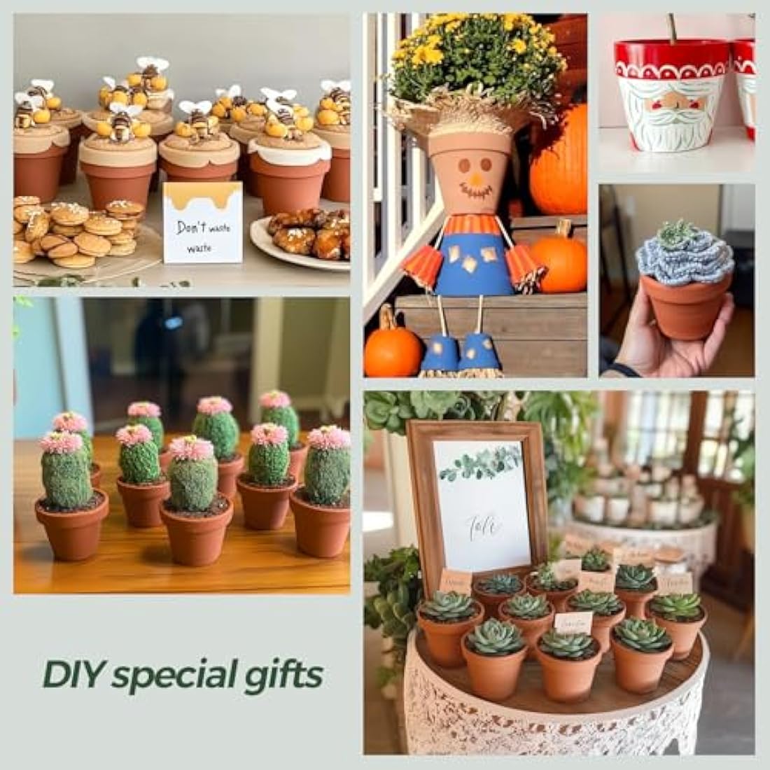 T4U 6.5CM Terracotta Plant Pots 12 Pcs, Mini Terracotta Pots with Drainage Holes, Small Clay Pots for Crafts, Small Plant Pots for Succulent Cactus Plants, DIY Mini Flower Pot, Gifts for Party Decor