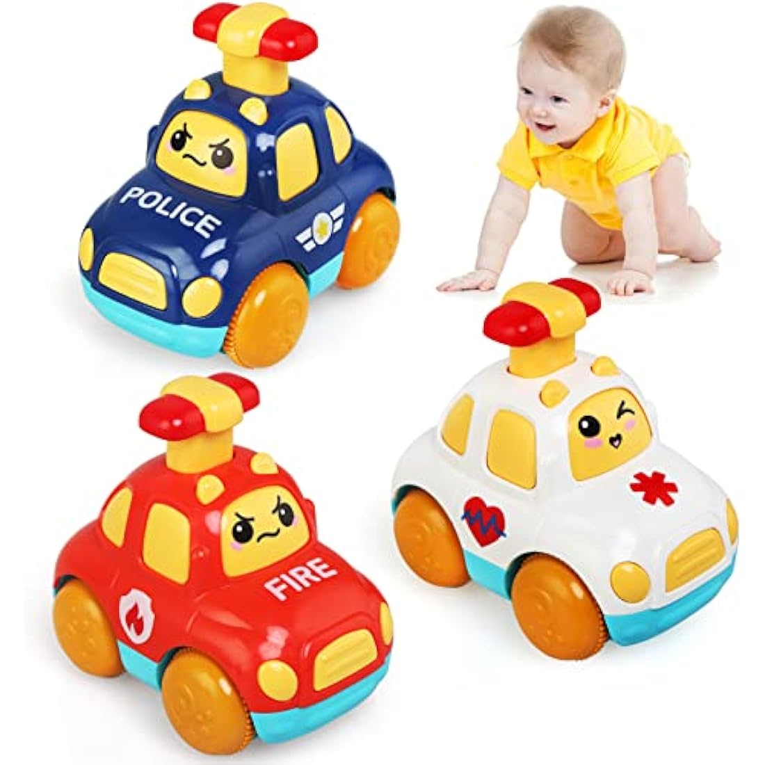LEADSTAR Baby Toy Cars,Cartoon Wind up Cars for 1 Year Old Boy Gifts Press and Go Toddler Toy for Toddlers 1-3 Baby Toys 12-18 Months Gifts for 1 2 3 Year Old Boys Girls