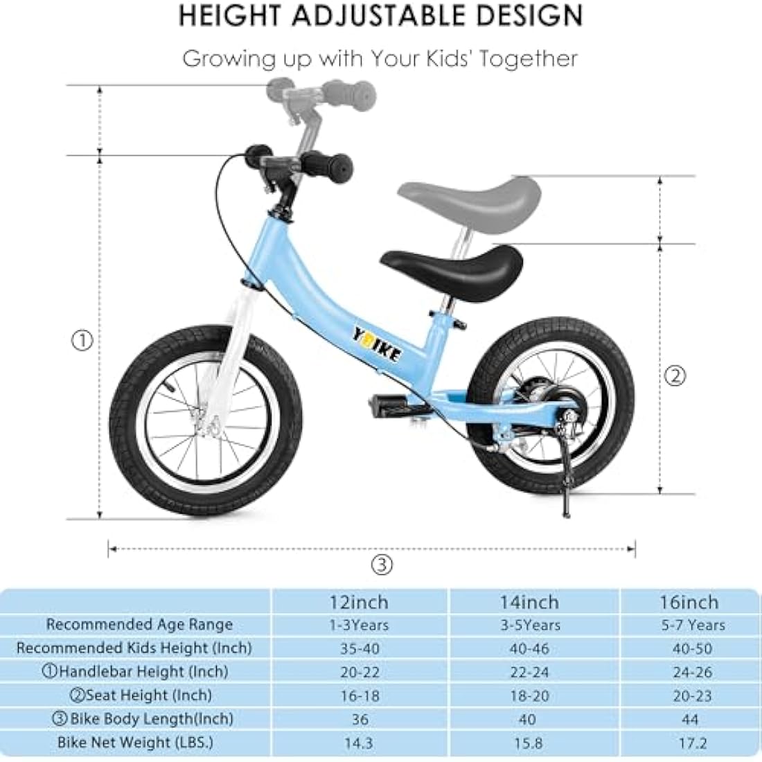 YBIKE Balance Bike 2 in 1,The Dual Use of a kids' Balance Bikes and Kids Bike, for 2 3 4 5 6 7 Years Old -12 14 16 Inches with Training Theory, Brake, Pedal