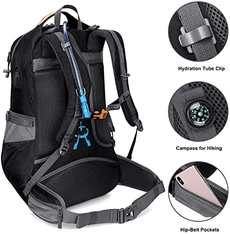 G4Free Hiking Backpack 50L Waterproof Backpack with Rain Cover for Mountaineering Travel Camping Trekking Outdoor Sports for Men Women