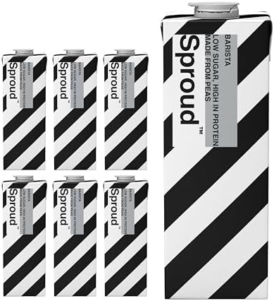 SPROUD - Plant-Based Milk, Low Sugar, Low Carb, High Protein, Long Life, Powered by Peas, Rich, Foamy and Easy to Froth (Barista) (6 x 1L)