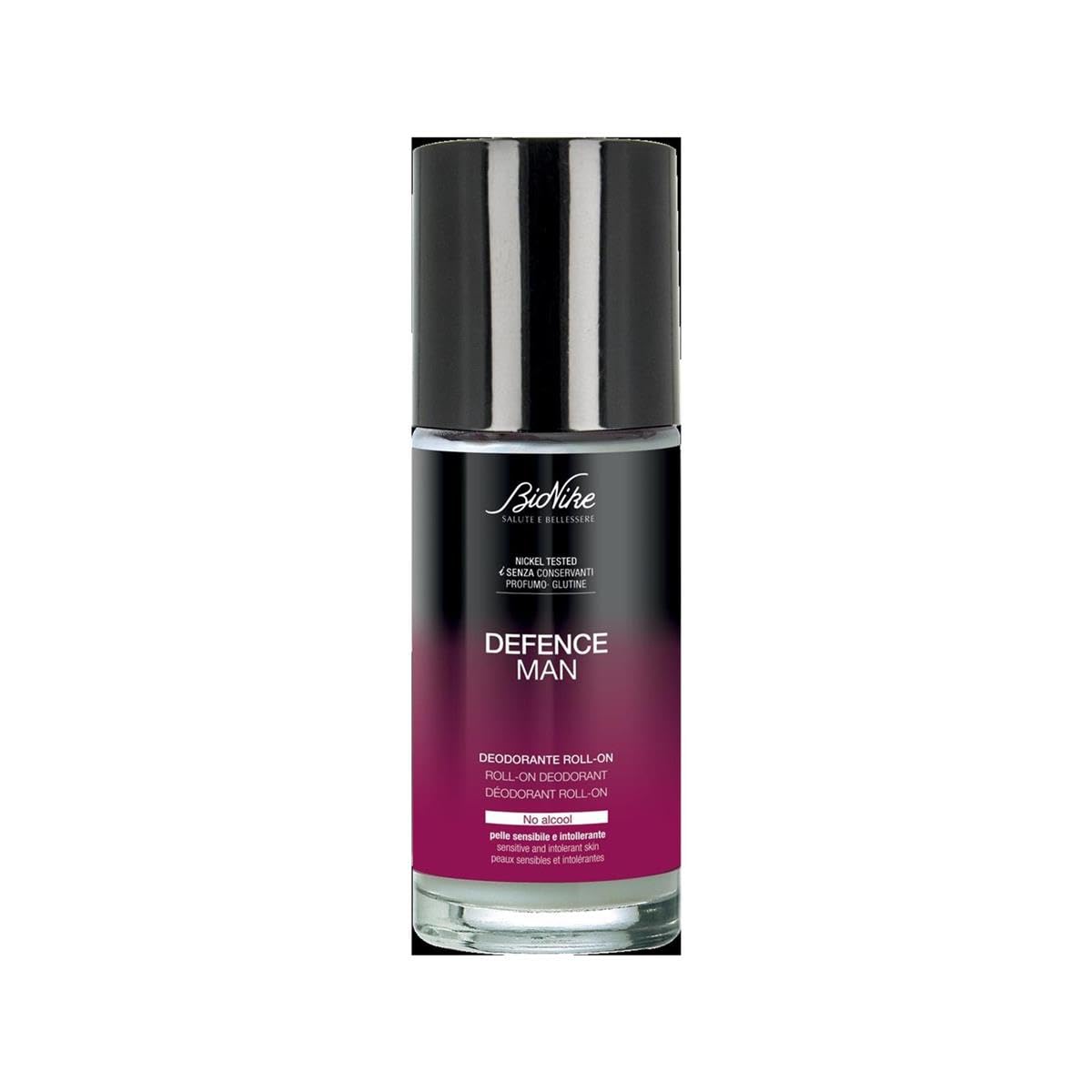 Bionike Defence Man - Dry Touch, Roll-on Antiperspirant Deodorant, Absorbs Sweat, Anti-Halos and Zero Stains, Gives a Soothed and Hydrated Skin,