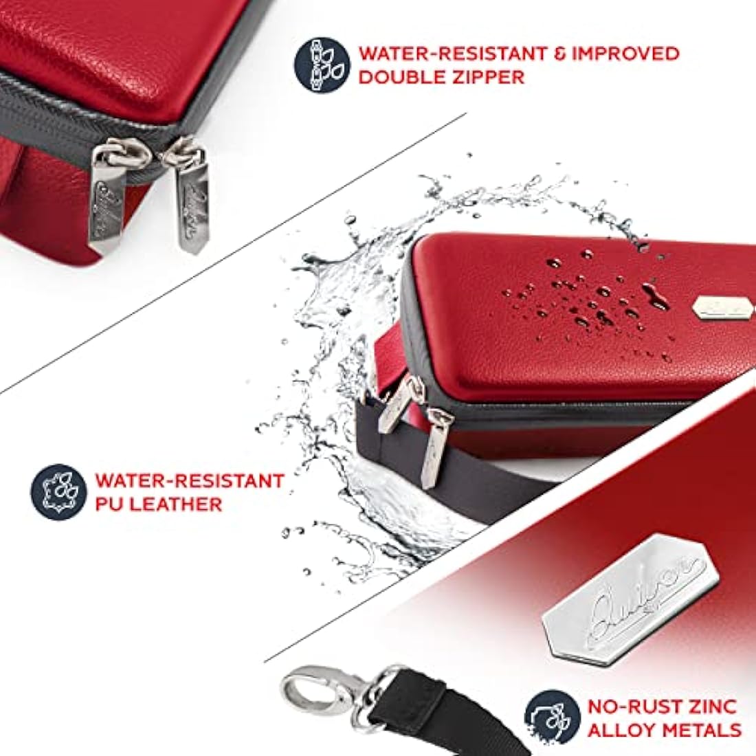 Quiver Time Red Bolt Card Carrying Case fits PM Cards and other TCG Games - Storage Bag for Playing/Trading Cards and Deck Box (Straps, Dividers & 100 Apollo Card Sleeves)