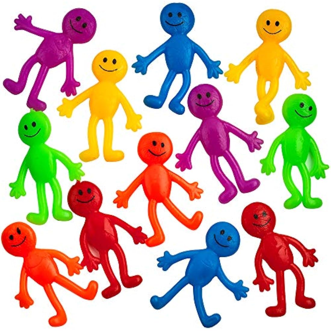 Stretchy Sticky Men (36 Pack) Assorted Fun Colours, A Sticky, Stretchable, Slimy, Gooey Texture, Toy for Stress Anxiety Relief, Great Party Favours, Stocking Fillers