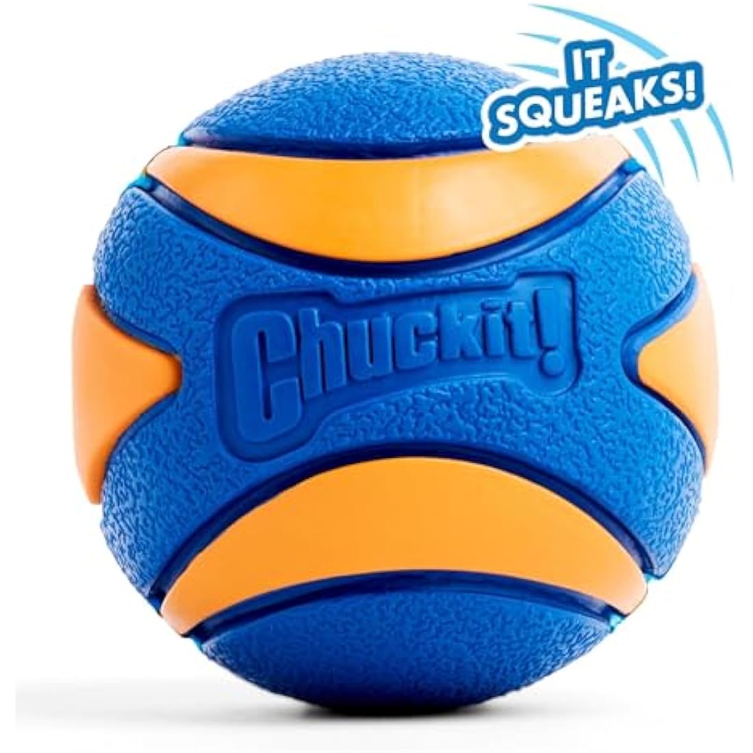 ChuckIt! Ultra Squeaker Ball Dog Toy, Durable High Bounce Floating Rubber Squeaky Dog Ball, Launcher Compatible Toy For Dogs, 1 Pack, X-Large