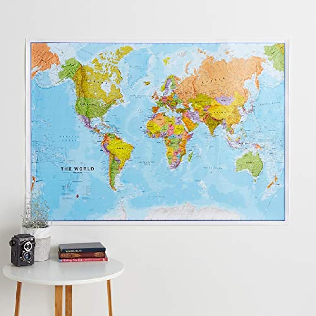 Maps International - World Map - Updated 2025 - Front Sheet Lamination - 118.9cm (w) x 84.1cm (h)