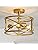 WUZUPS Chandelier 3-Light Vintage Farmhouse Industrial Semi-Flush Mount Ceiling Light Modern Lighting Fixture for Foyer Bedroom Hallway Storage Room Kitchen Bathroom, H 30 x W 24, E27 Base, Gold