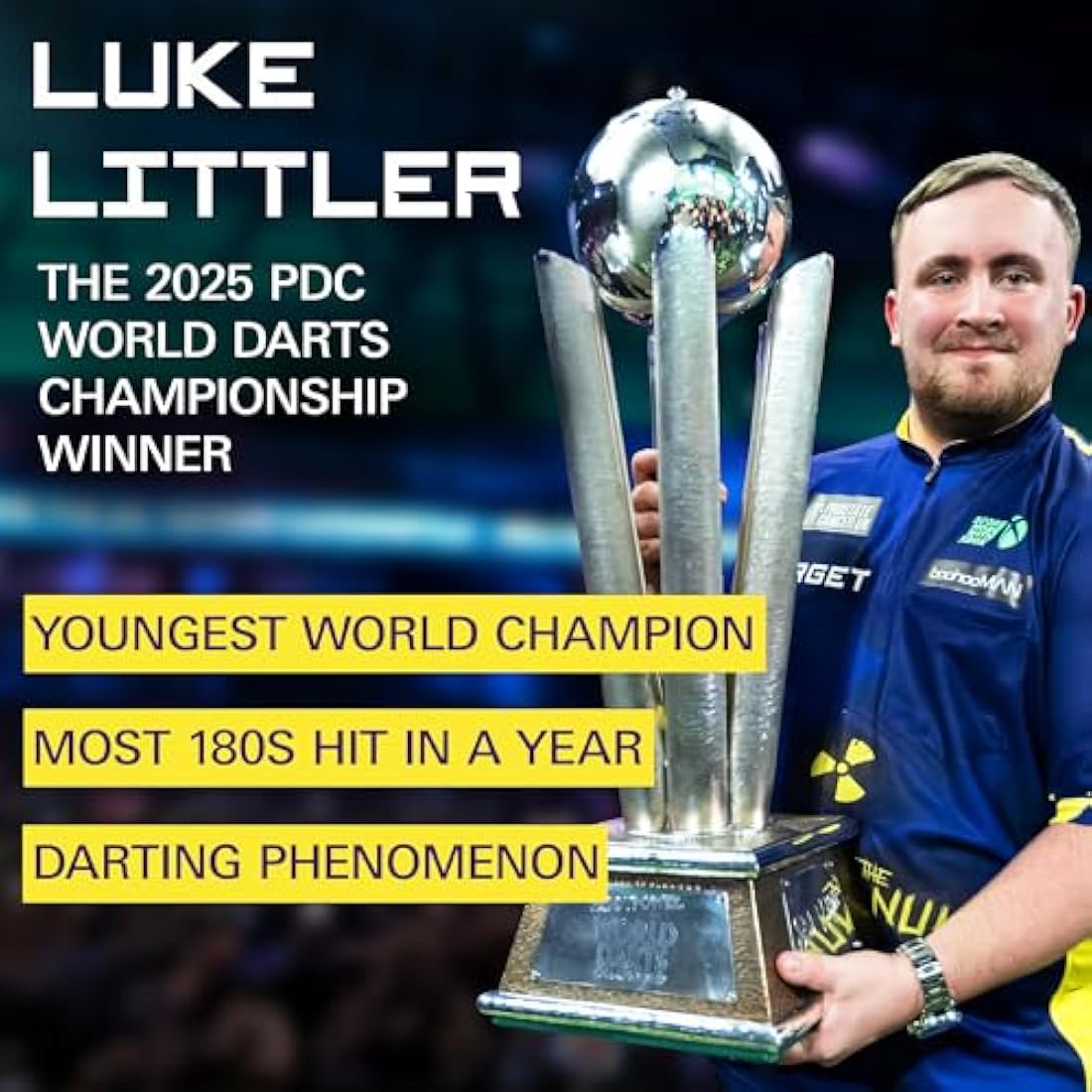 TARGET Darts Luke Littler G1 Steel Tip Swiss Point Darts, 90% Tungsten Dart, 22G/23G/24G | Generation 1 Steel Tip Dart, Player Edition Swiss Points Dart Sets with Tool, Pro Grip Shafts & No.2 Flights
