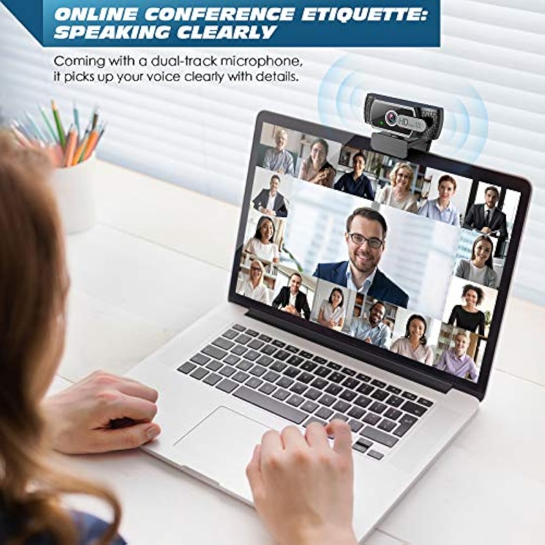 YIMONA Webcam for PC with Microphone - 1080P FHD Webcam with Privacy Cover, Plug and Play USB Web Camera for Desktop & Laptop Conference, Meeting, Zoom, Skype, Facetime, Windows, Linux, and macOS