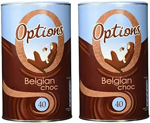 Option Belgian Choc-O-Lait Luxury Instant Hot Chocolate Drink with Sugar 2x825g