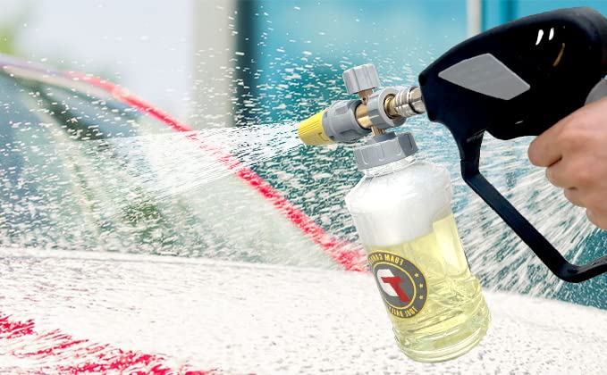Tool Daily Foam Lance with Pressure Washer Gun 5000 PSI Quick Connector Swivel 3/4" Adjustable M22