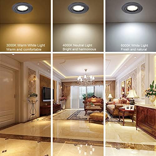 4XSweier 90 Minute IP20 Fire Rated LED Recessed Downlight,Black Ceiling Spotlight, Recessed Spotlight with GU10 Junction Box (Bulbs not Included)