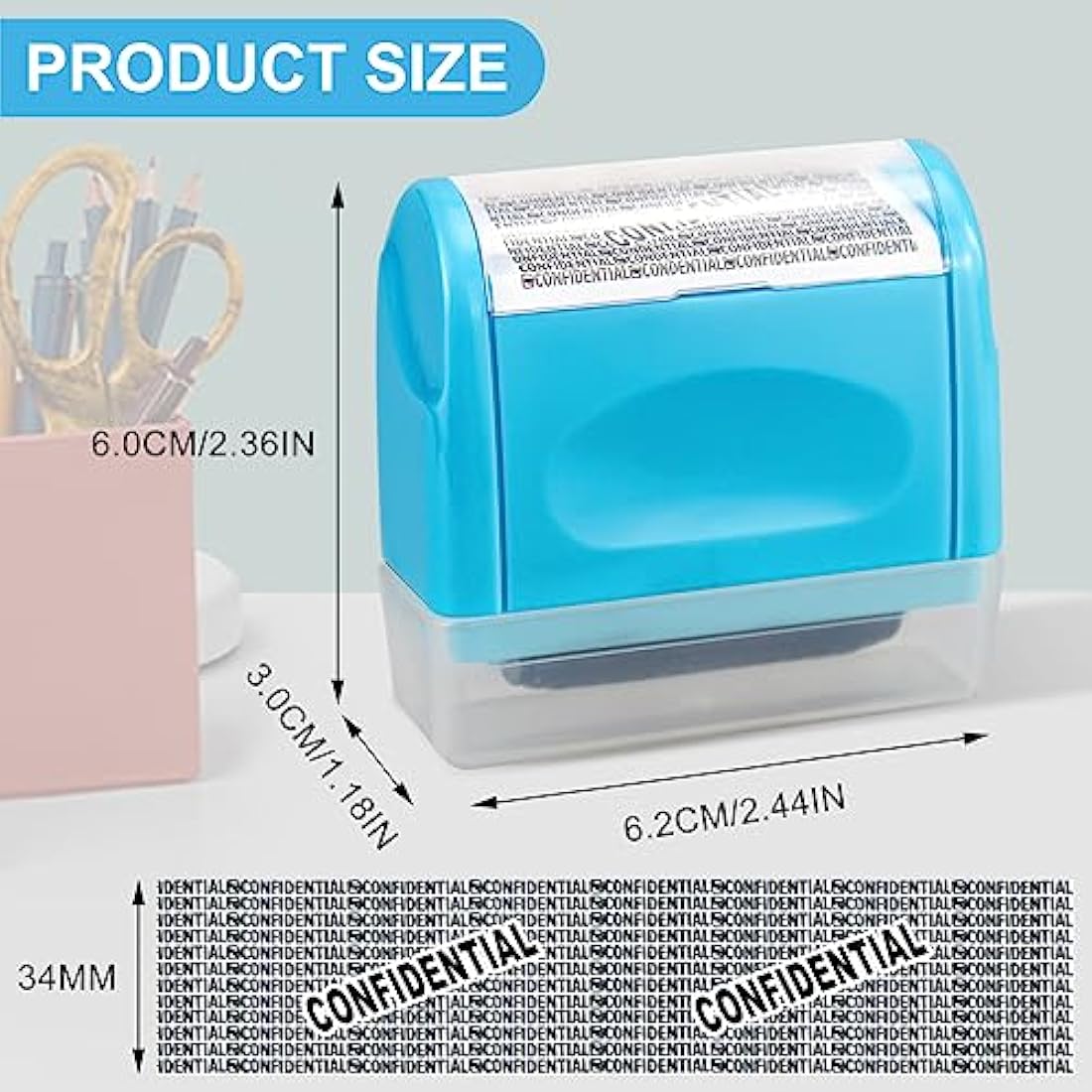 AUXHCYL Confidential Roller Stamp, Identity Theft Rolling Data Defender, Included 9 Pack Refills, Address Blocker and Privacy Safety, ID Blackout Security (Blue)