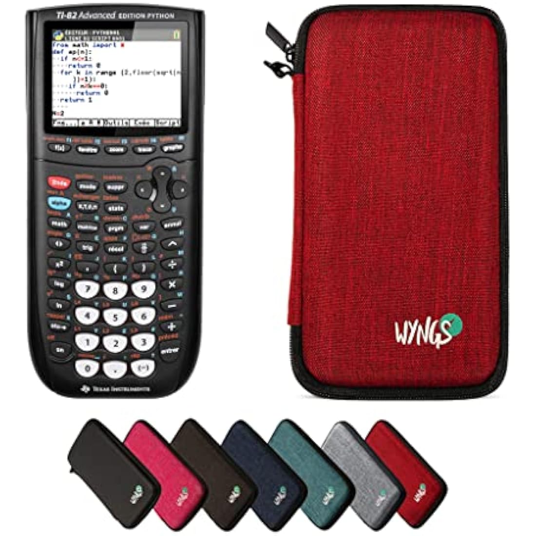 CALCUSO Basic Set Red with Graphing Calculator TI-82 Advanced Python Edition