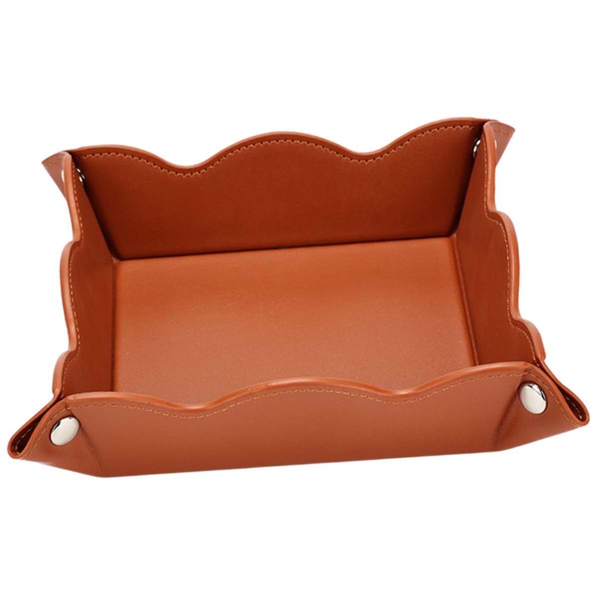 ABCHCHS Valet Tray for Men Women - PU Leather Travel Catchall Tray Organizer - Desk Bedside Nightstand Storage Box for Jewelry Key Phone Remote
