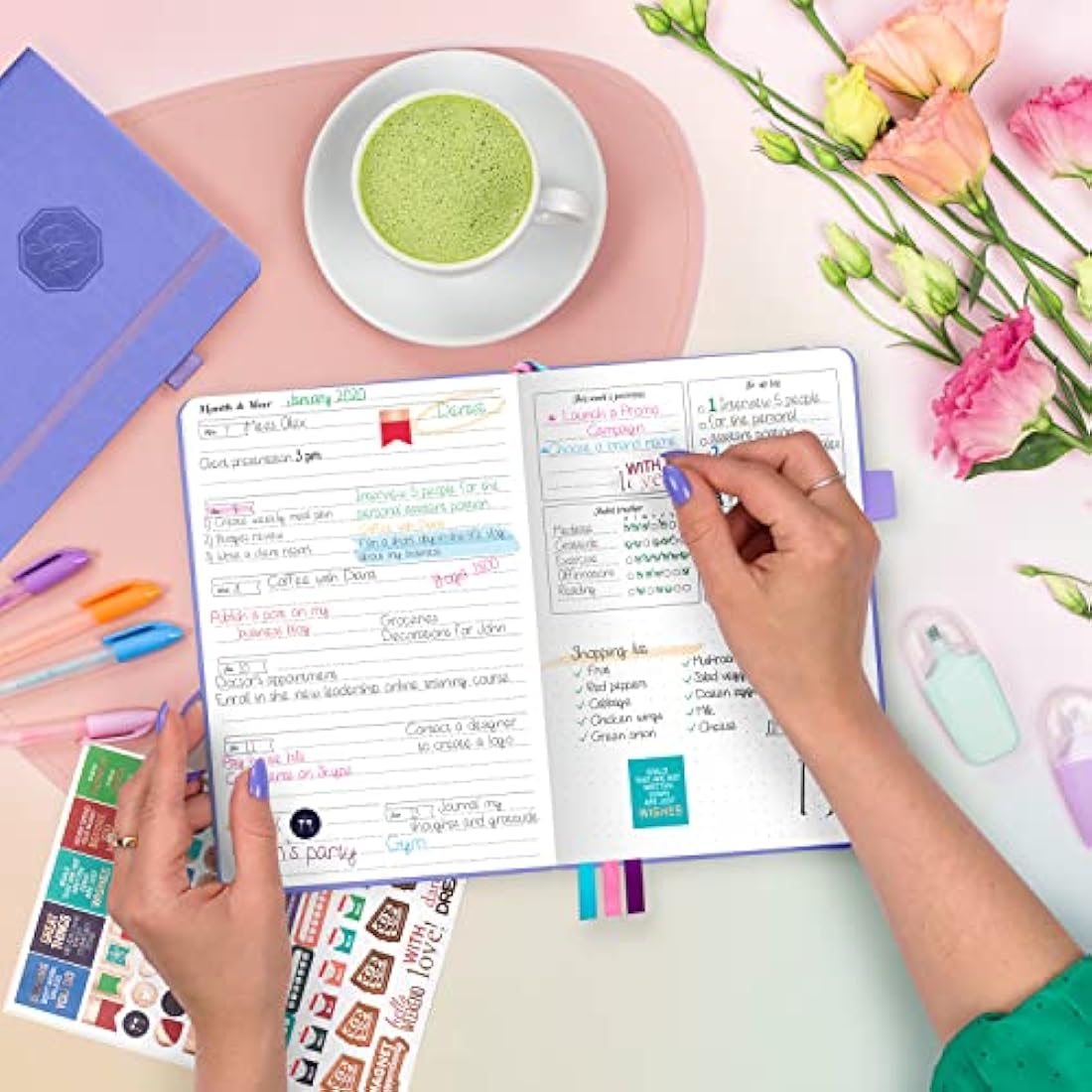 GoGirl Planner and Organizer for Women – Compact Weekly Planner, Goals Journal & Agenda to Improve Time Management & Productivity (Lavender)