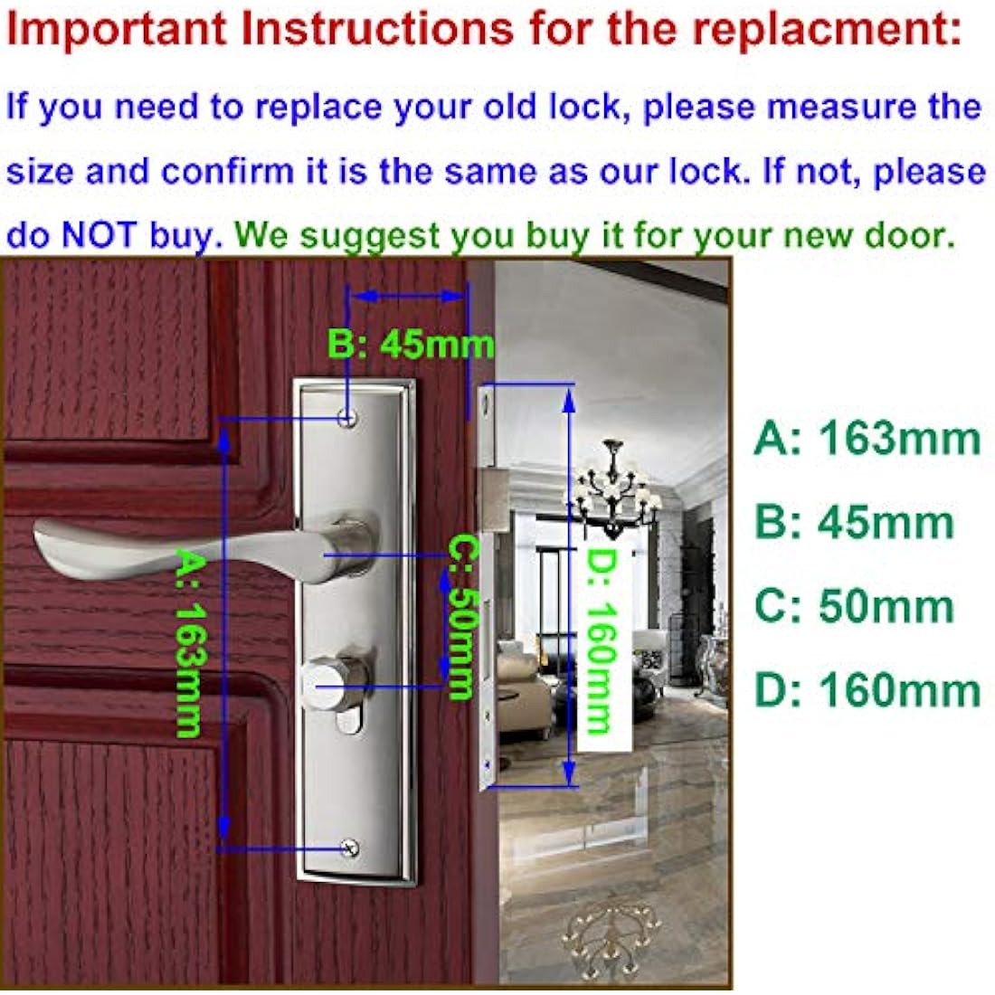 Qrity Door Handle Lever, Euro Lever Lock, Cylinder, 3 Copper Keys, Zinc Alloy