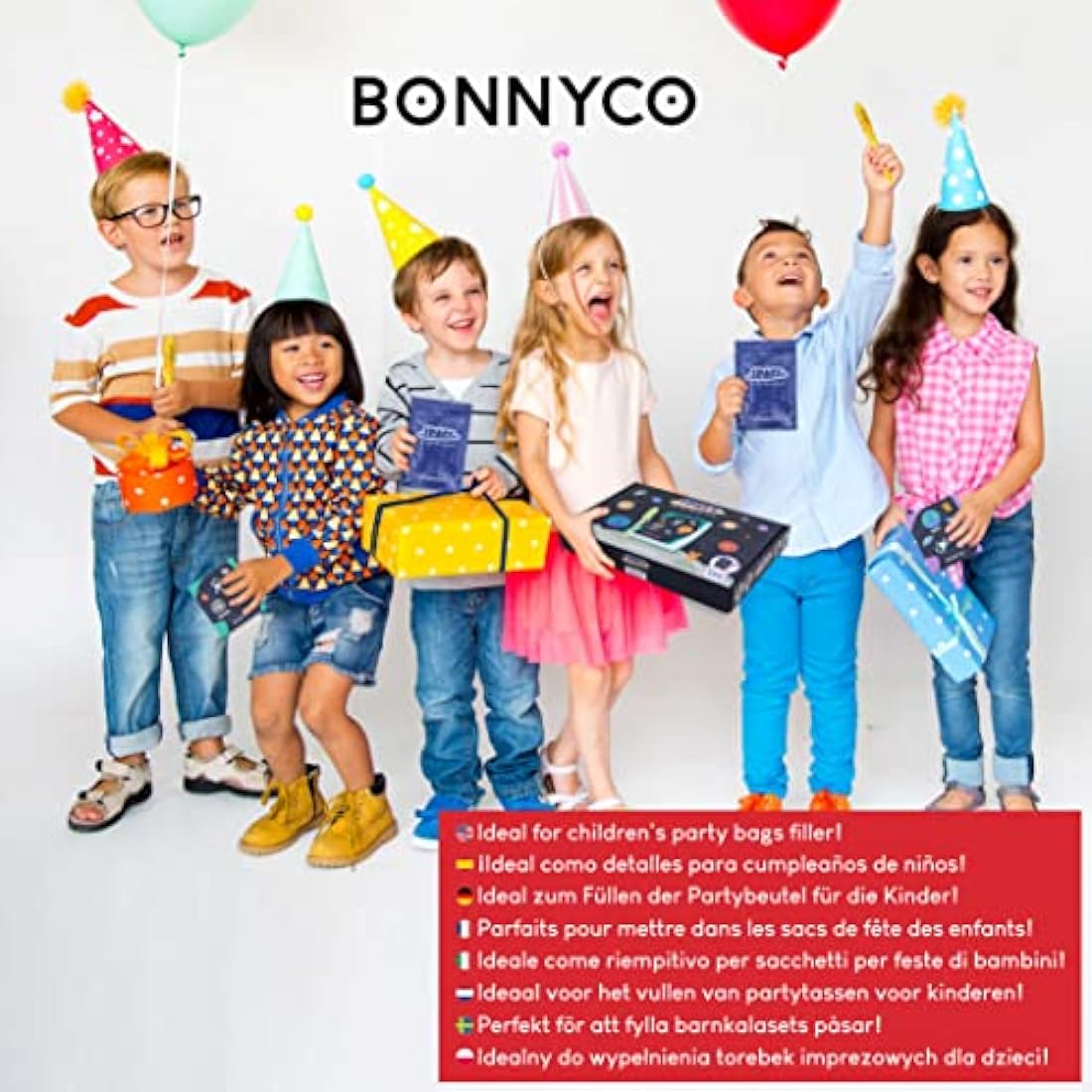 BONNYCO Invisible Ink Pen and Notebook, Pack 8 Space Party Bag Fillers for Kids, Pinata Toys | Birthday Decorations | Stocking Fillers for Kids Birthday | School Prizes, Space and Universe Gifts