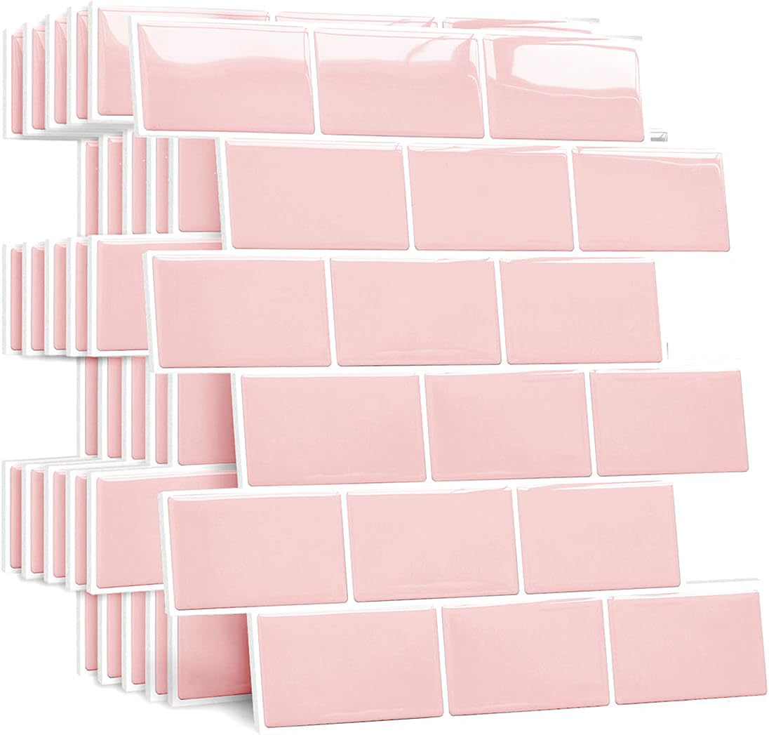 Yoillione Upgrade Thicker Peel and Stick Wall Tiles Backsplash for Kitchen and Bathroom, Metro Subway Tiles Self Adhesive Tile Stickers 3D Stick on