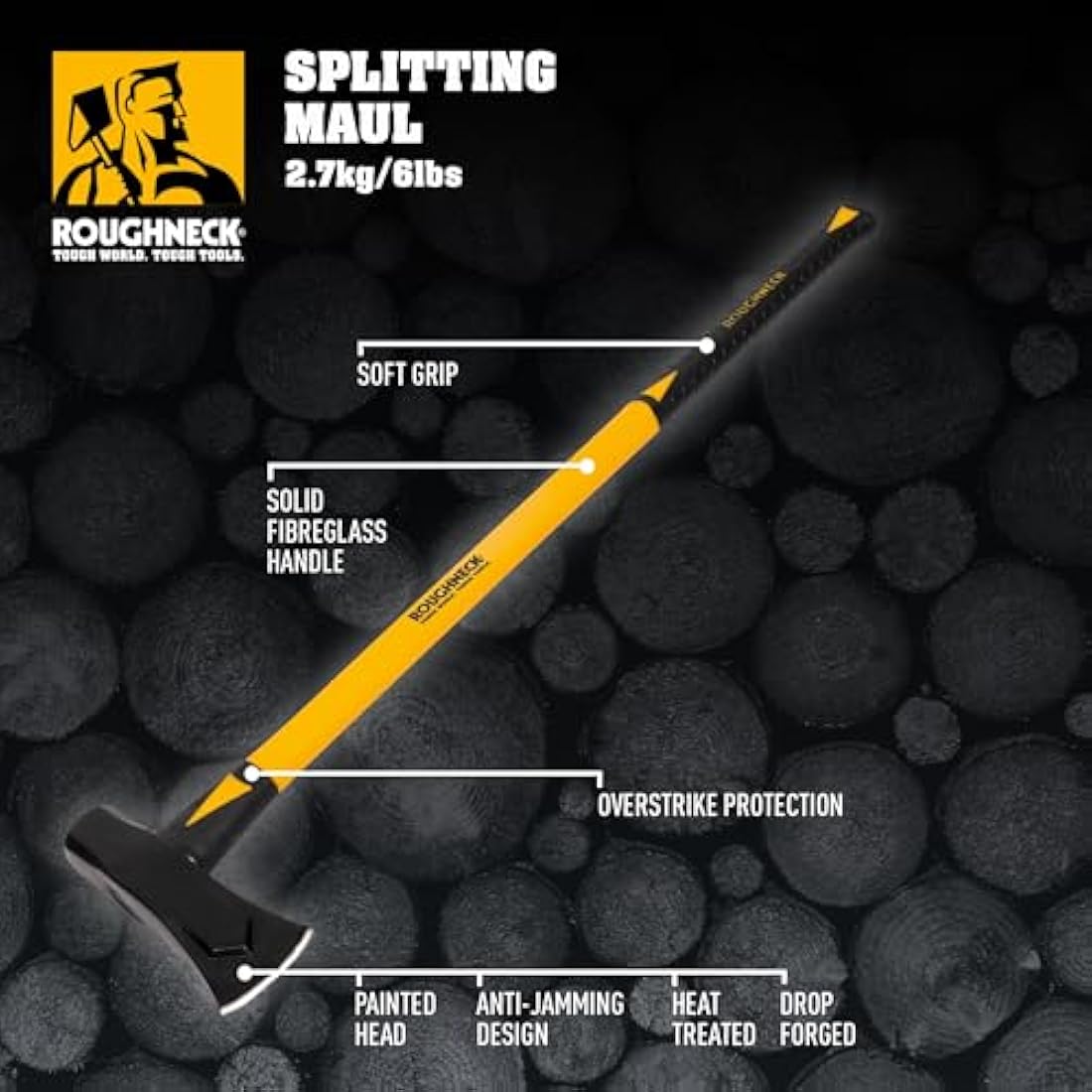 Roughneck ROU65660 Fibreglass Splitting Maul 2.7kg/6lbs