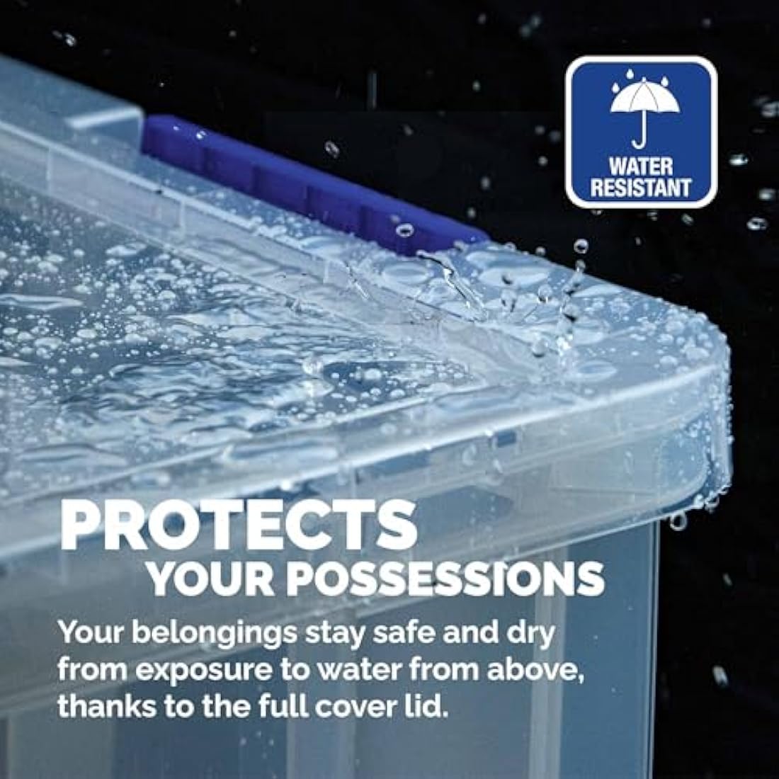 BANKERS BOX 4x 10L Plastic Storage Boxes with Lids. ProStore Super Strong Stackable Plastic Storage Boxes (14 x 34 x 21.5cm), Made in the UK, Clear