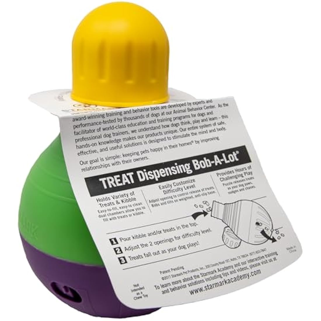 Starmark Bob-a-Lot Interactive Dog Toy, Green, Large