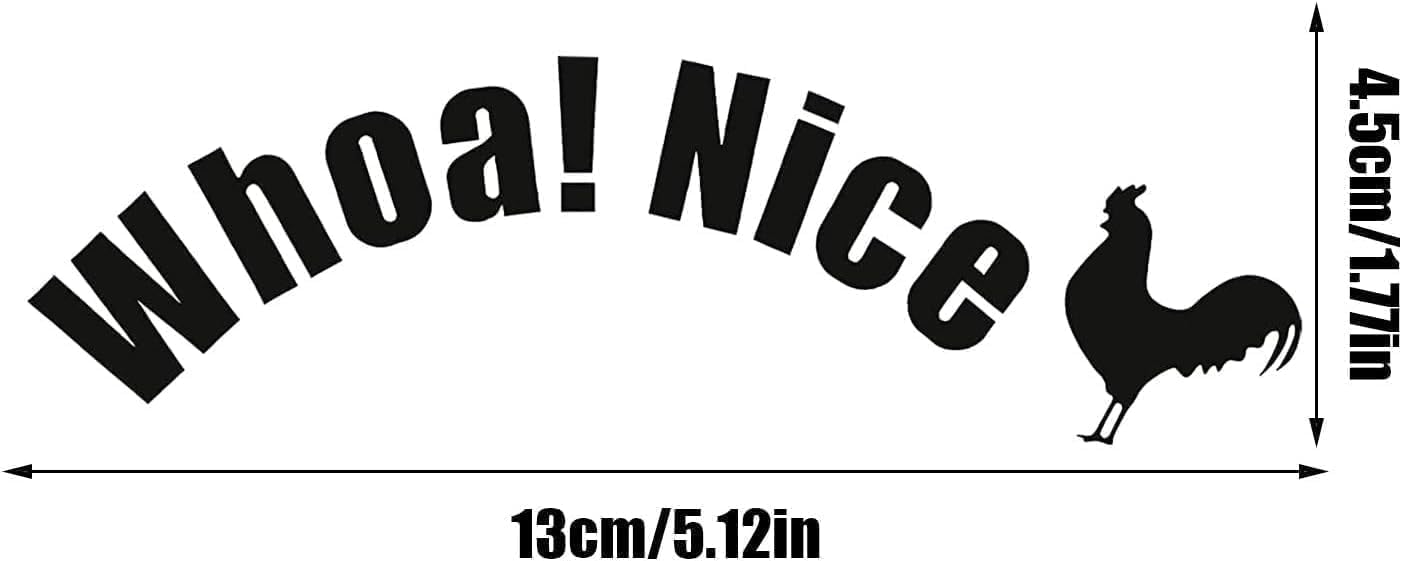 Funny Cock Toilet Stickers, Whoa Nice Toilet Sticker Decal, Waterproof Vinyl Wall Art Sign Decor