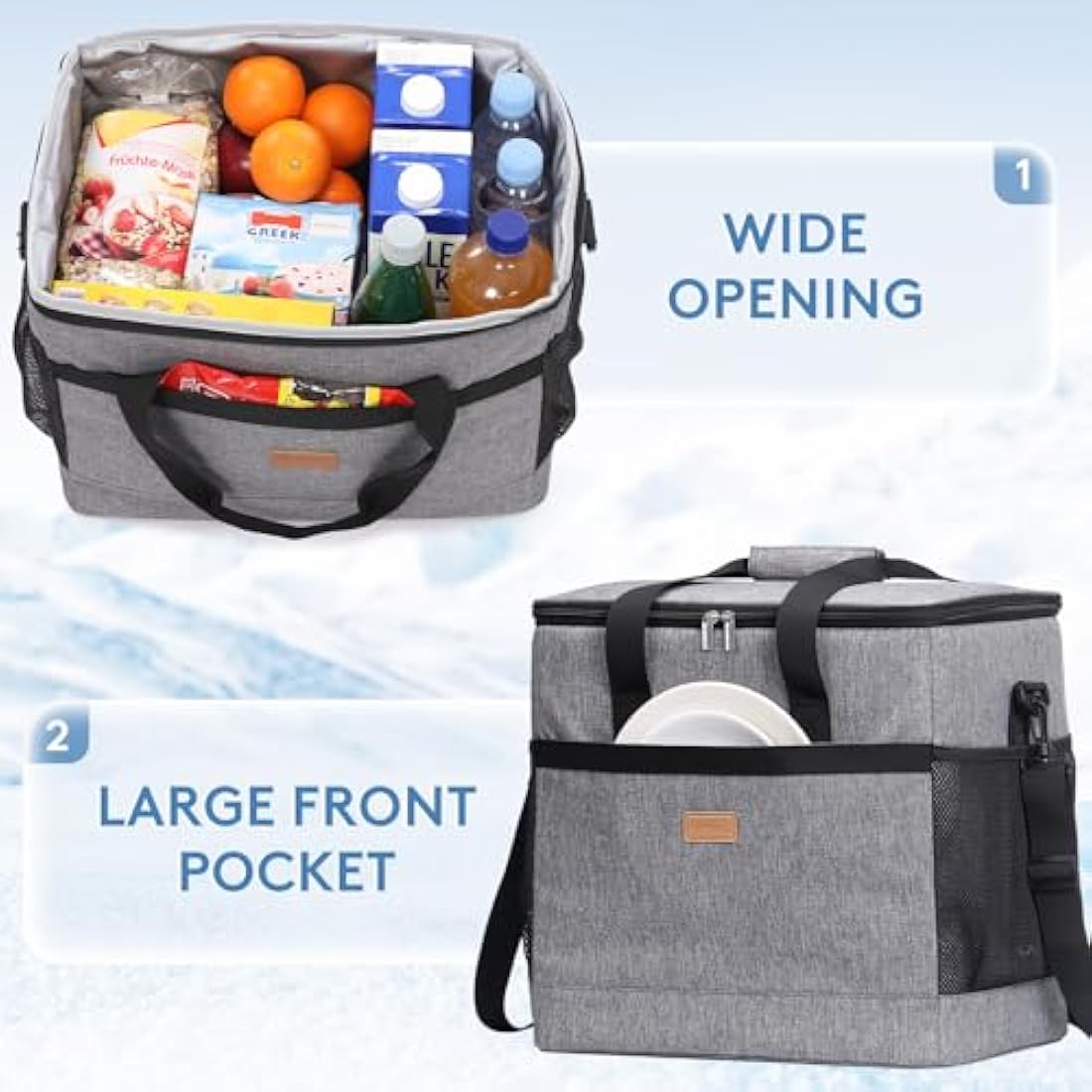 Lifewit Soft Cooler Bag with Hard Liner, Large Insulated Picnic Lunch Bag Box Soft-Sided Cooling Bag for Camping/BBQ/Family Outdoor Activities