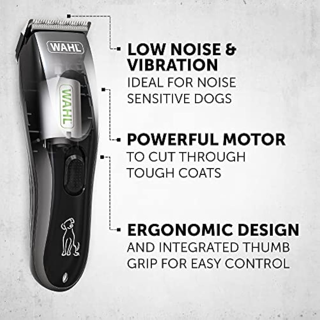 Wahl Performer Dog Clippers, Cordless Dog Grooming Kit, Low Noise and Vibration, Grooming Pets At Home, Ergonomic Design, Precision Ground Blade, AA Battery Included