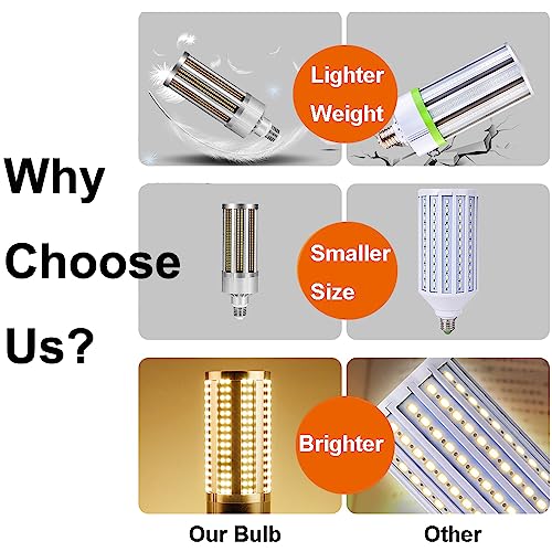 ALQFFHL LED Corn Light Bulb E27,Ultra-Bright Lamp Ceiling Lighting,Warm White 4000K 14400ML,for Home Warehouse Workshop Garage [Energy Class A+]