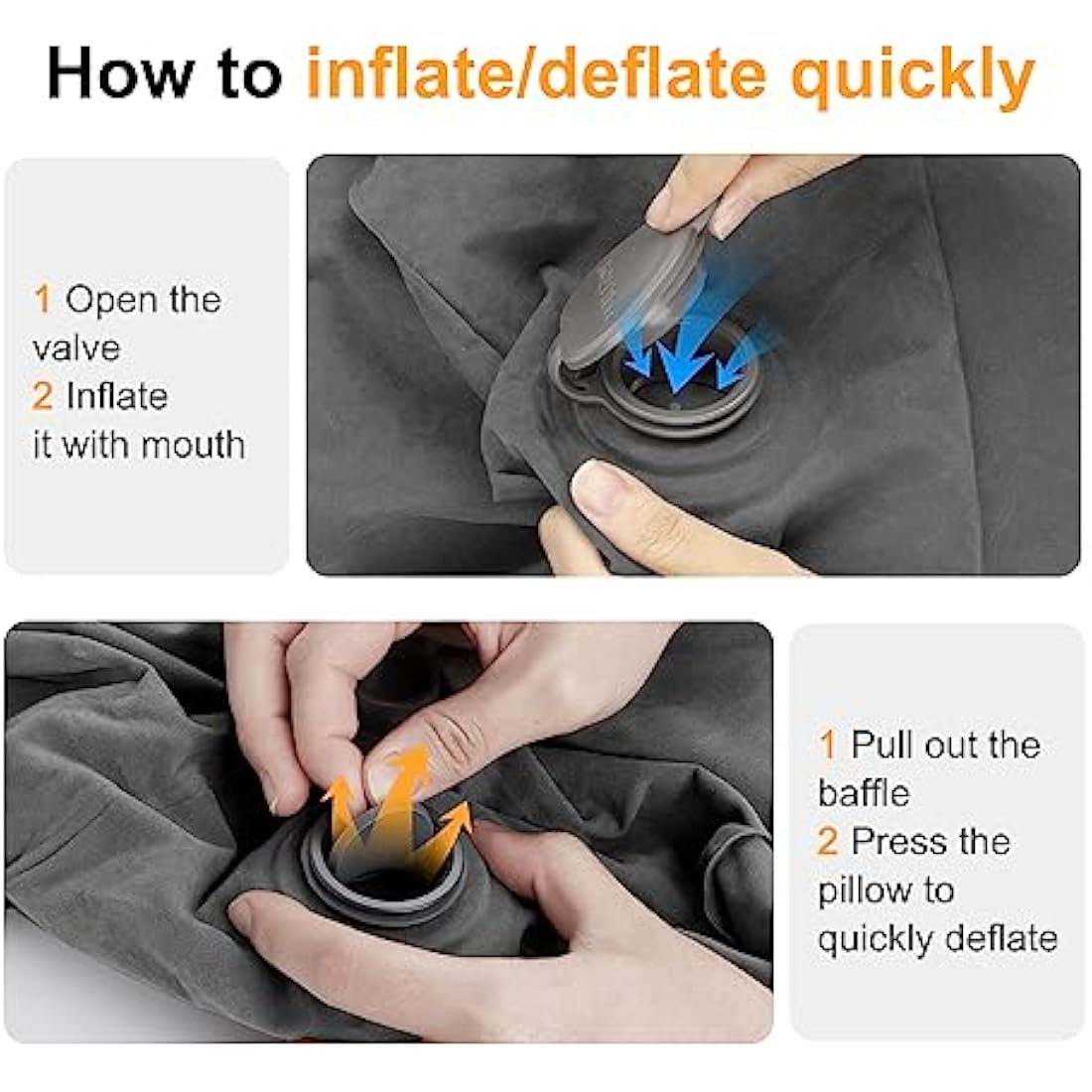 Maliton Airplane Footrest, Inflatable Foot Rest for Kids, Adjustable Height Travel Pillow On Airplanes, Cars, Office, Toddler Travel Essentials (Dark Grey, 2 Pack