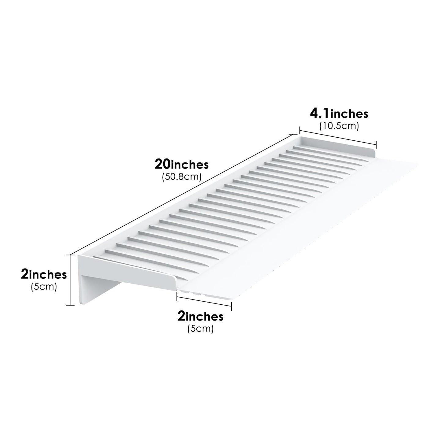 Adorila Silicone Edge Protector, 6 x 20 Inch Splash Guard for Bathtub, Kitchen Edge Guard (White)