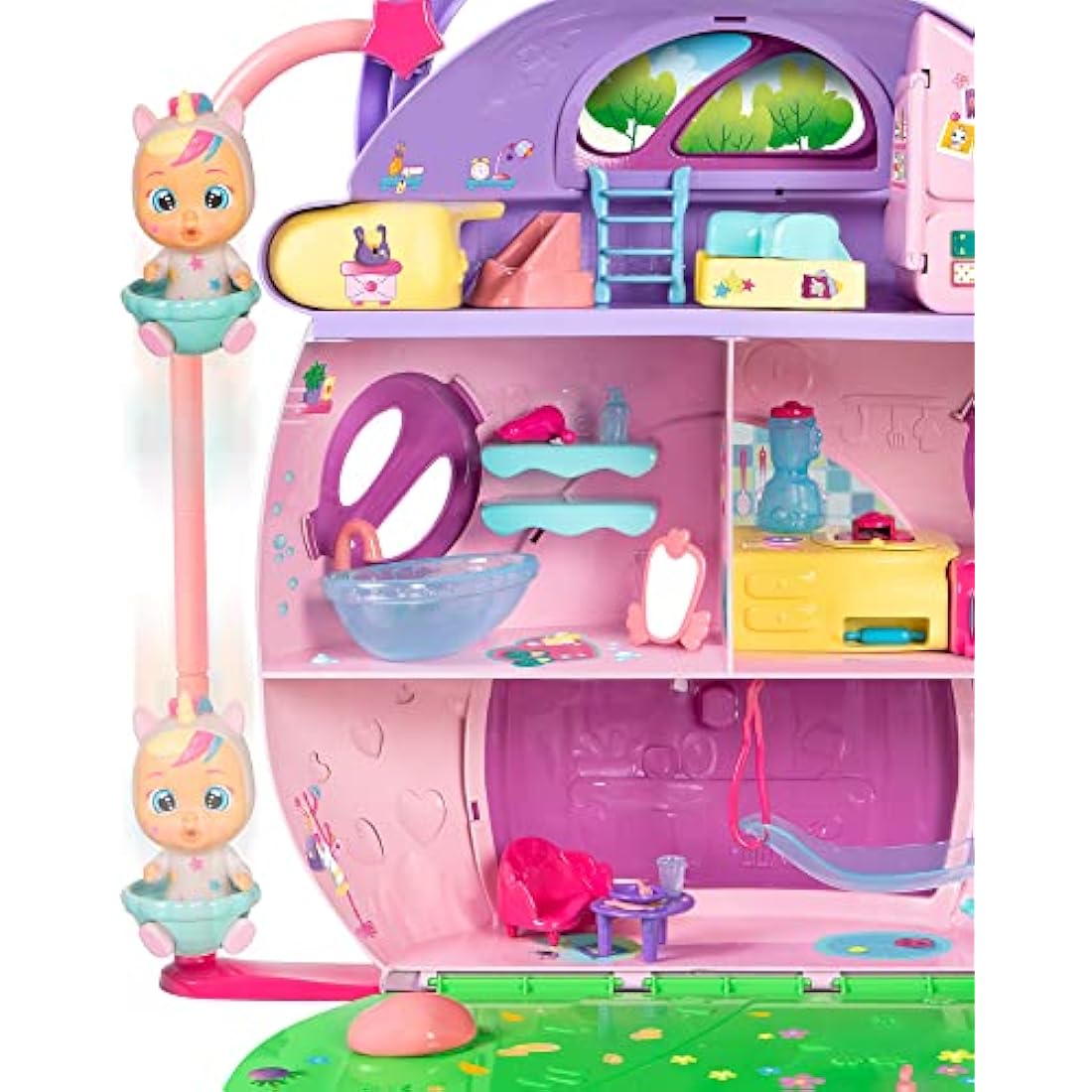 CRY BABIES MAGIC TEARS Dreamy's Mega House, Dreamy character Dolls House with +25 Accessories - Playset toy for Boys and Girls +3 Years