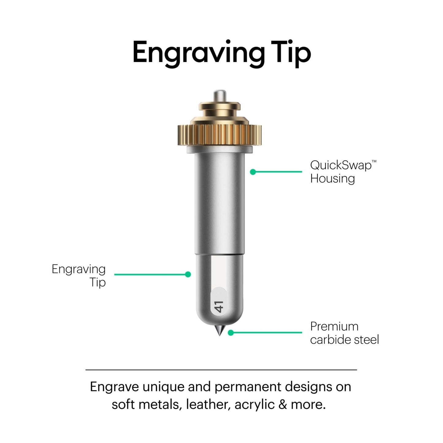Cricut 2006978 Engraving Tip Plus QuickSwap Housing, Multicolour, Blade