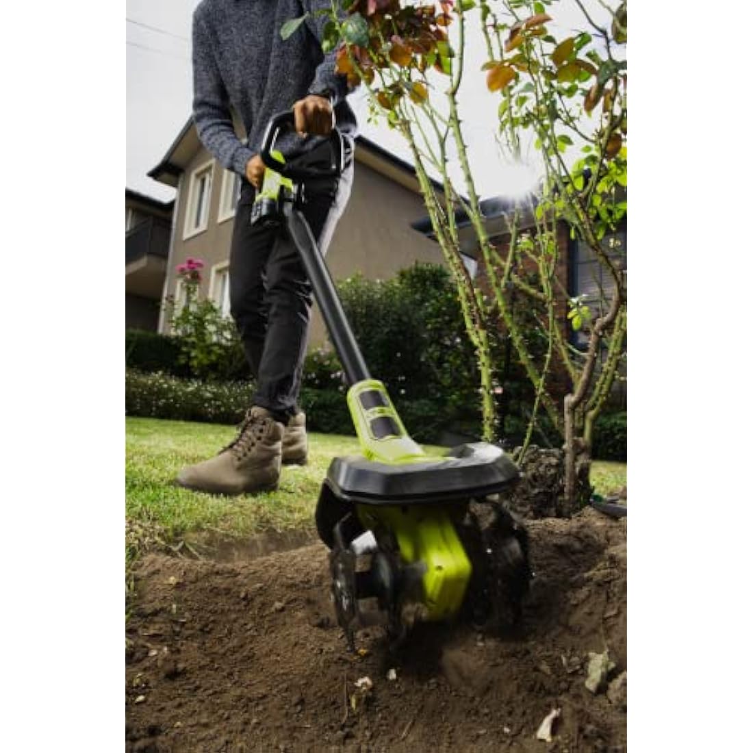 RYOBI RY18CVA-0 18V ONE+ Cordless Garden Cultivator (Bare Tool), Hyper Green