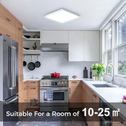 slochi 4Pack LED Ceiling Light, 3000K/4000K/6500K 3 Color Temperature, IP54 Waterproof Bathroom Light, Modern Square LED Ceiling Lamp for Bedroom, Kitchen, Hallway, Outside Porch and More