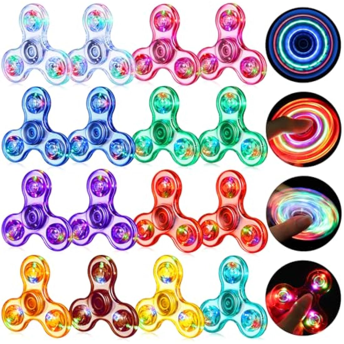 Gigilli Fidget Spinners 16 Pack, Party Favors Led Light Up Fidget Spinners for Kids, Goodie Bag Stuffers Fidget Spinner Glow in The Dark Party Supplies, Birthday Classroom Prizes
