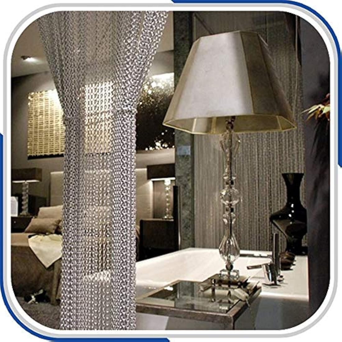 Chawniao 90cm x 200cm Premium Aluminium Fly Door Chain Curtain for doorways, Fly Screens Metal Insect Screen Blinds